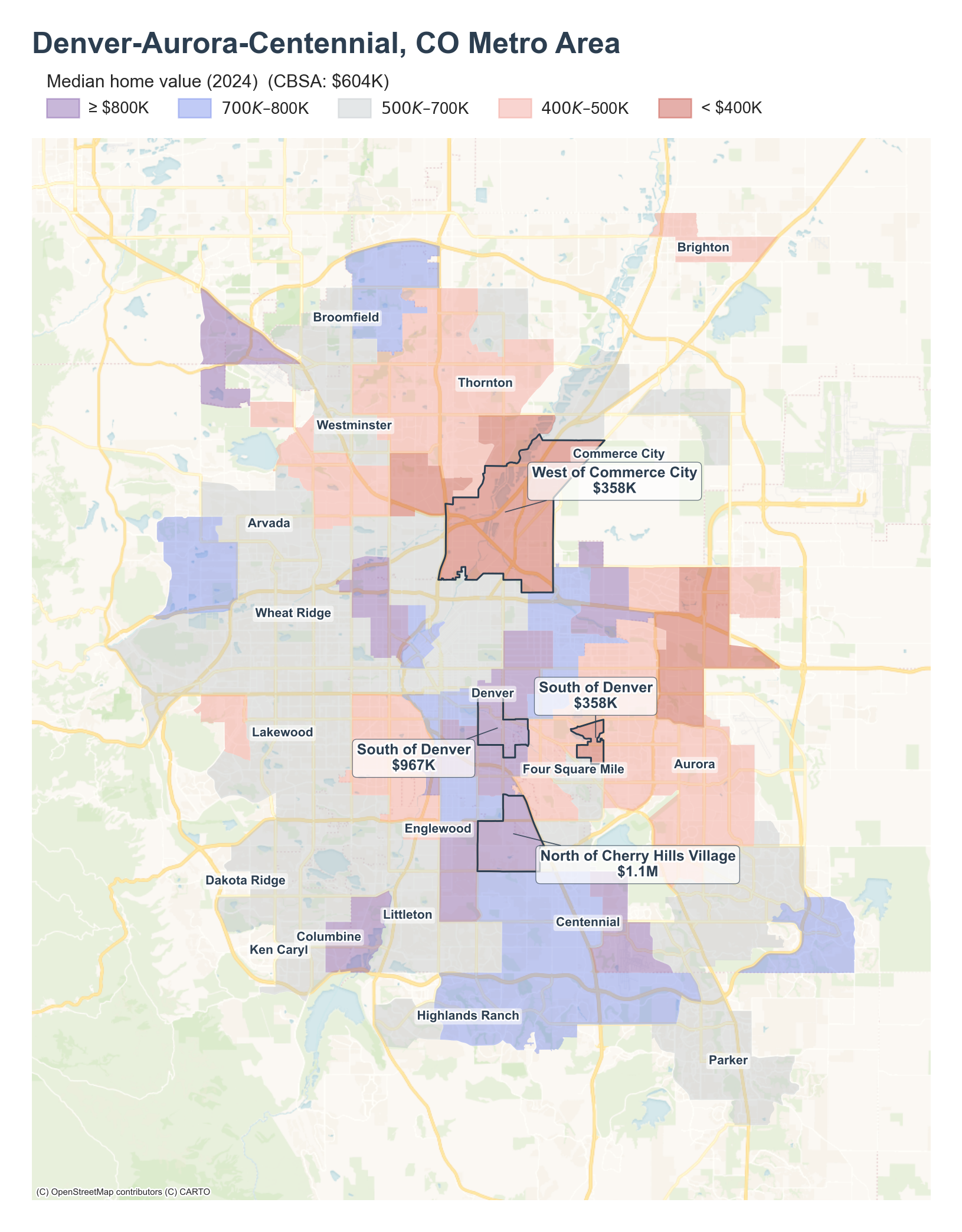 Median home value (2024) by tract cluster